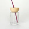 100ml Round Empty Glass Reed Diffuser Bottle with Wooden Screw Caps
