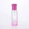 100ml Round Pink Perfume Bottle with Acrylic Bayonet Cap & Golden Aluminum Sprayer