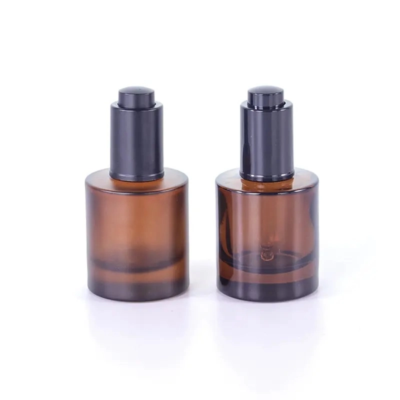 120ml Frosted Amber Glass Essential Oil Packaging Bottle with Thick Bottom
