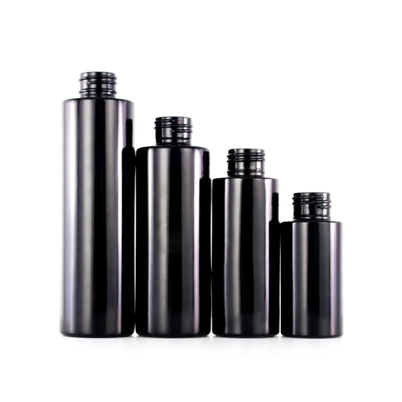 150ml Empty Dark Violet Cosmetic Glass Lotion Pump Bottle