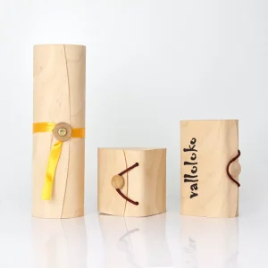 Caja de madera de abedul con forma de cilindro, caja de madera personalizada