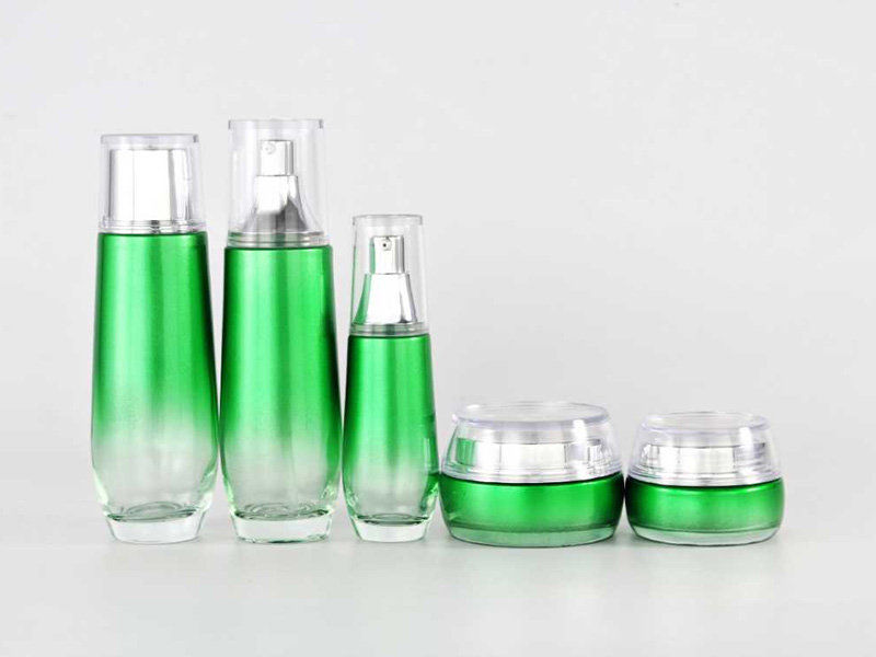 Tarro cosmético de vidrio verde