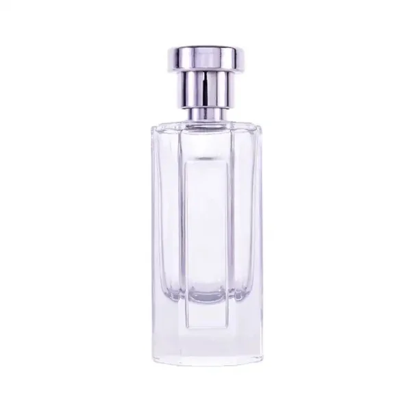 Hexagon Clear Glass Perfume Bottle with Crimp Neck