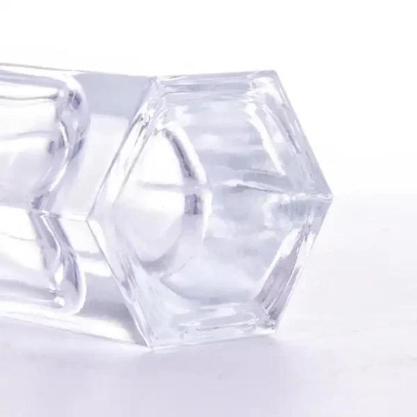 Bottiglia di profumo esagonale in vetro trasparente da 100 ml con collo a crimpare - immagine 3