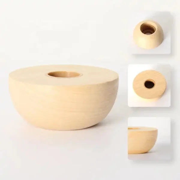 Flacone diffusore a lamella in vetro vuoto rotondo da 100 ml con tappo a vite in legno - immagine 5