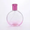 Round Pink Perfume Bottle with Acrylic Bayonet Cap & Golden Aluminum Sprayer