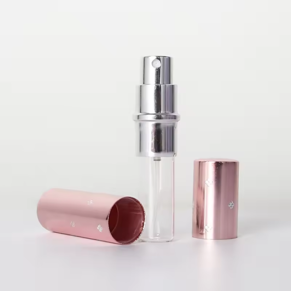 Mini flacone in vetro per profumo spray in alluminio ricaricabile rosa da 10 ml - immagine 3
