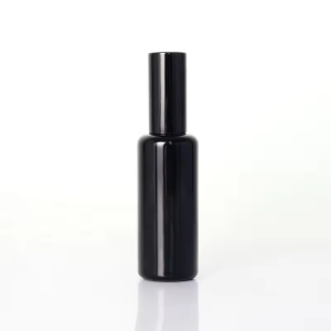 50ml Black Glass Serum Bottle With Lotion Pump-1