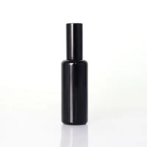 50ml Black Glass Serum Bottle With Lotion Pump