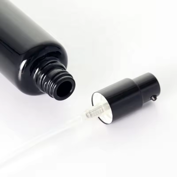 50ml Black Glass Serum Bottle With Lotion Pump-4