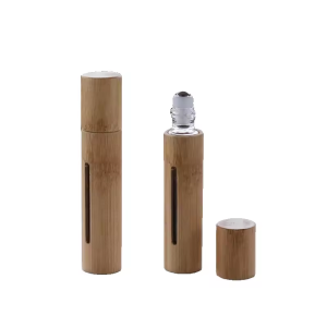 5ml 10ml 15ml Bamboo Housing Case Glass Essential Oil Roller Bottles