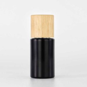 60ml Dark Violet Flat Shoulder Glass Essential Oil Bottle with Bamboo Cap