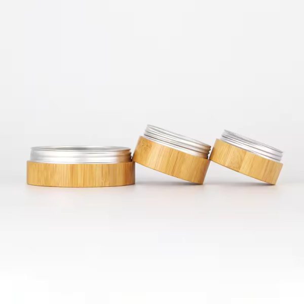 Aluminum Face Cream Jar with Bamboo Cover (4)