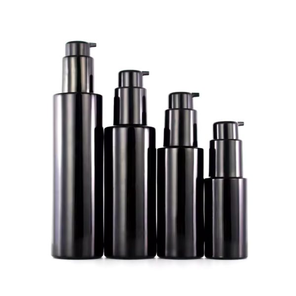Flacone con pompa per lozione in vetro viola scuro (30 ml, 50 ml, 100 ml, 120 ml)