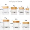 Forest Glass Cream Jar with Bamboo Lid Sizes