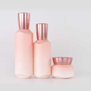 Gradient Spray Opal White Wavy Shoulder Glass Bottle & Jar