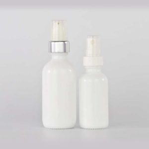 Opal White Boston Lotion Glass Bottle