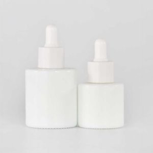 Opal White Flat Shoulder Essential Oil Glass Bottle
