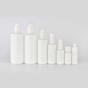 Opal White Round Shoulder Glass Bottle