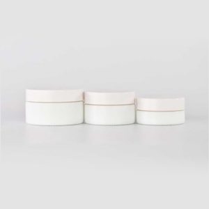 Opal White Round Wide-Mouth Glass Jars