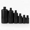 Opaque Black Round Shoulder Glass Bottle