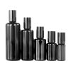 Opaque Black Round Shoulder Glass Bottle with Plastic Screw Cap