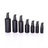 Opaque Black Round Shoulder Glass Press Pump Bottle