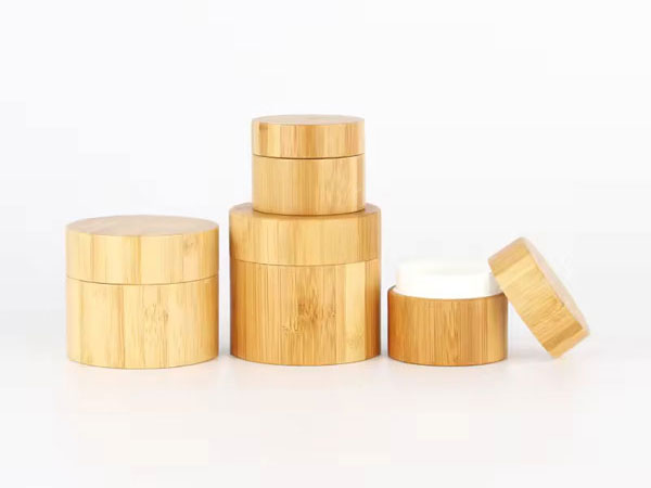 PP Plastic Cream Jars with Bamboo Cover