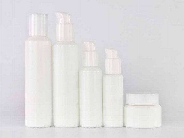 Sloping Shoulder Opal White Glass Bottles & Jars