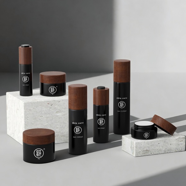 Black Bottle with Wooden Cover