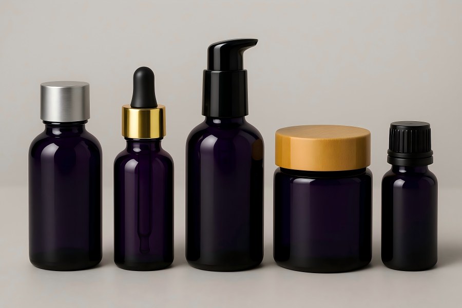 Closure Types of Dark Violet Glass Bottle
